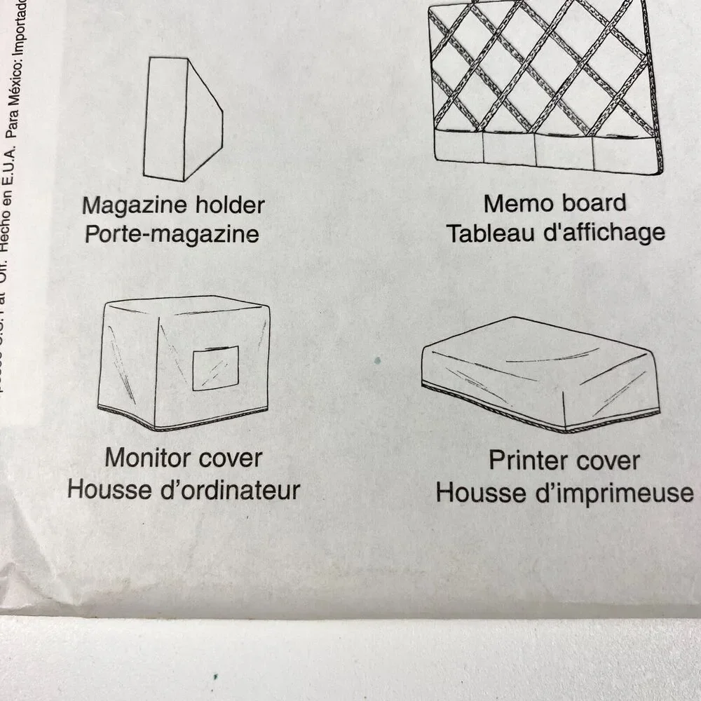 McCall's 2662 Office Essentials Vtg 2000 Sewing Pattern Organizer Covers UNCUT